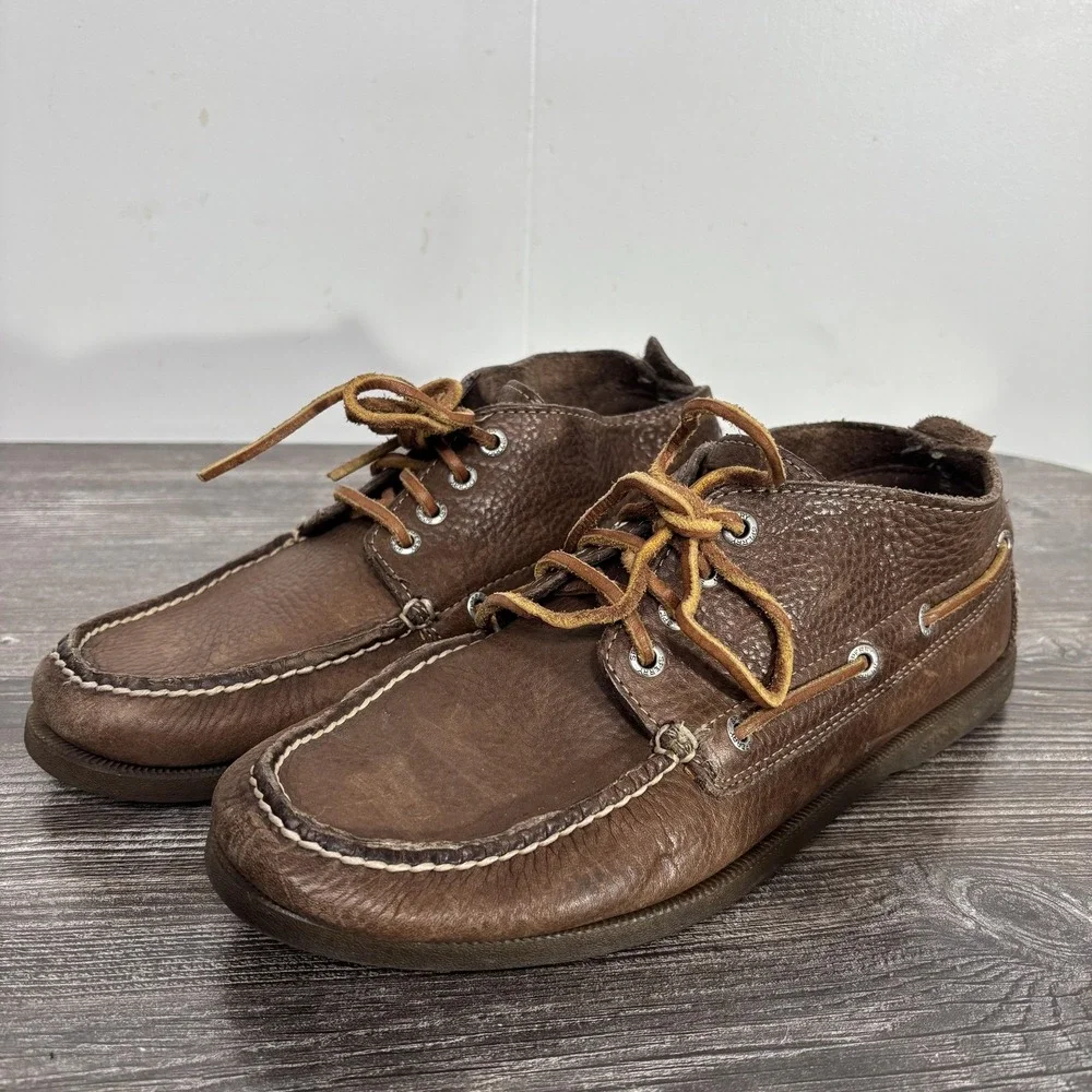 Sperry Top-Sider Boat Shoes Mens Size 10 Brown Leather Casual Nautical STS11630